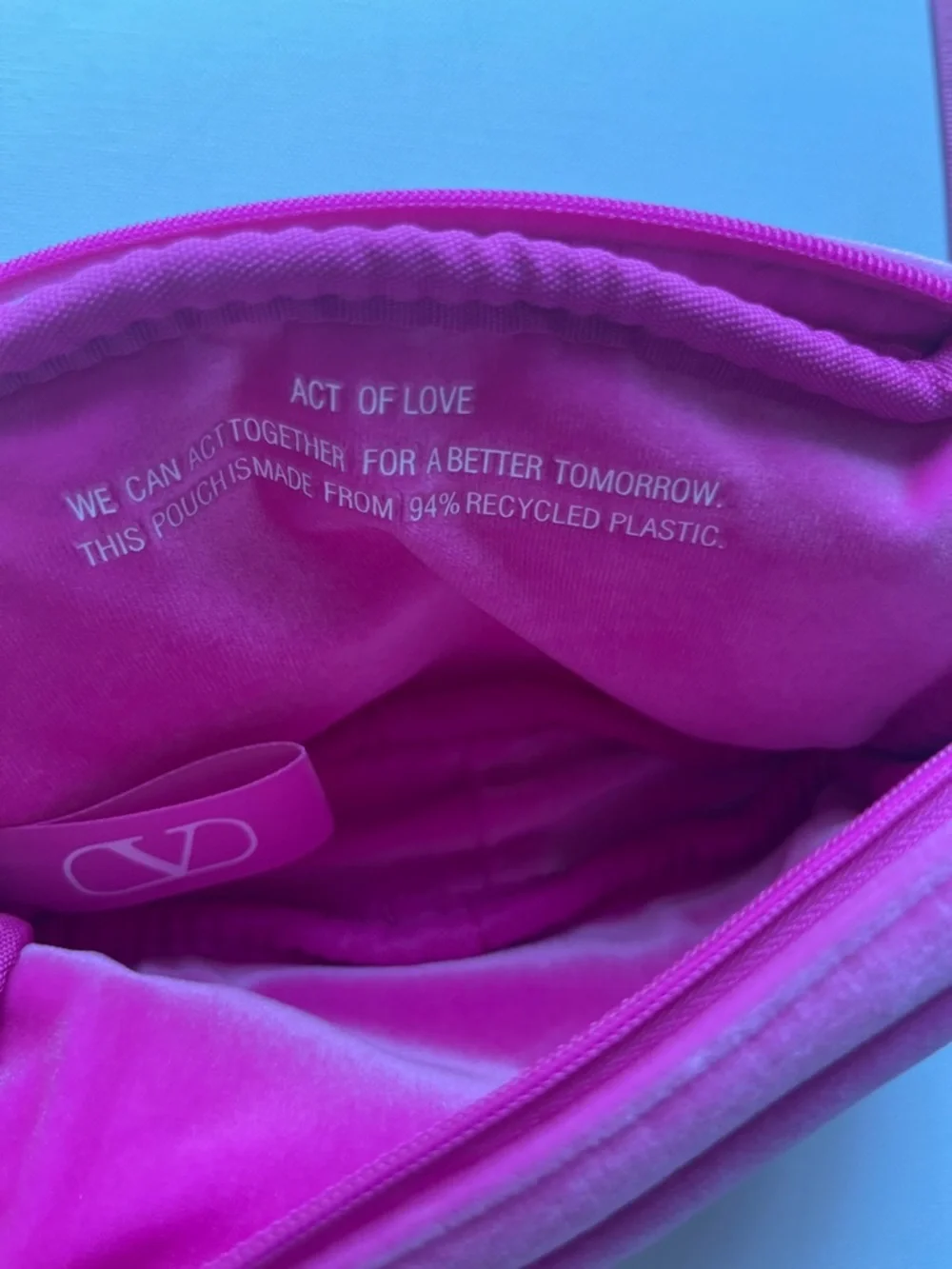 Valentino Pink Velvet Makeup Bag